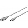 Câble Textile USB-C™ vers USB-A Super-Doux avec Connecteurs Métalliques, 1 m, blanccâble de connexion élégant et extra-robuste pour les appareils dotés d\'un connecteur USB-A ou USB-C™