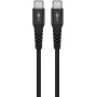 Câble Textile USB-C™ Super-Doux avec Connecteurs Métalliques, 1 m, noircâble de connexion élégant et extra-robuste pour les appareils dotés d\'un connecteur USB-C™