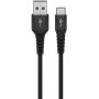Câble Textile USB-C™ vers USB-A Super-Doux avec Connecteurs Métalliques, 2 m, noircâble de connexion élégant et extra-robuste pour les appareils dotés d\'un connecteur USB-A ou USB-C™