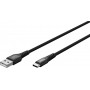 Câble Textile USB-C™ vers USB-A Super-Doux avec Connecteurs Métalliques, 2 m, noircâble de connexion élégant et extra-robuste pour les appareils dotés d\'un connecteur USB-A ou USB-C™