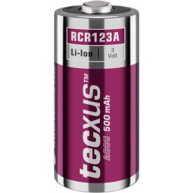RCR123 Rechargeable - 500 mAh, 1 cartonpile lithium-ion (Li-ion), 3,2 V