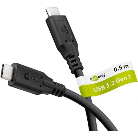 Câble USB-C™, USB 3.2, 60 W, 5 Gbit/s, Power Delivery, 0,5 mConnecteur USB-C™ Connecteur USB-C™