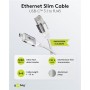 Câble Ethernet USB-C™ 3.1 vers RJ45, Slim, 10 mconnecte un routeur, modem ou switch réseau au port USB-C™ de l\'ordinateur portable, tablette ou smartphone