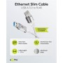 Câble Ethernet USB-A 3.0 vers RJ45, Slim, 10 mconnecte un routeur, modem ou switch réseau au port USB-A de l\'ordinateur portable, tablette ou smartphone