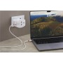 Adaptateur de Voyage MUV USB AC 45 PD45 W, chargeur 1x USB-C™ et 1x USB-A plus fiches d\'alimentation internationales pour appareils non mis à la terre, 2 broches