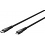 Câble Textile Lightning vers USB-C™ Super-Doux avec Connecteurs Métalliques, 2 m, noircertifié MFi, câble de chargement et de synchronisation élégant et extra-résistant pour Apple iPhone/iPad (noir)