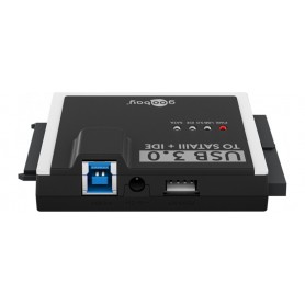 USB 3.0 Adaptateur de Disque Dur pour IDE et SATASet adaptateur pour disques durs HDD et SSD, lecteurs de CD et de DVD, avec bloc d\'alimentation et câble de connexion
