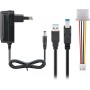 USB 3.0 Adaptateur de Disque Dur pour IDE et SATASet adaptateur pour disques durs HDD et SSD, lecteurs de CD et de DVD, avec bloc d\'alimentation et câble de connexion