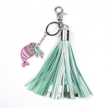 Pusheen Câble de chargement USB 3in1 avec porte-clés Tassel