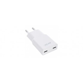 InLine® USB power supply charger Dual USB-C, PD, PPS, 30W, white