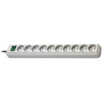 Brennenstuhl Eco-Line 10-way power extrention with switch silver