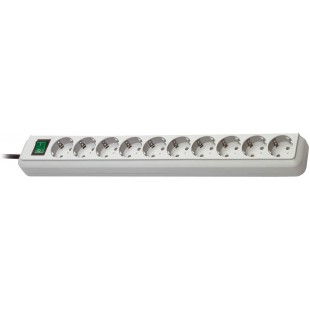 Brennenstuhl Eco-Line 10-way power extrention with switch silver