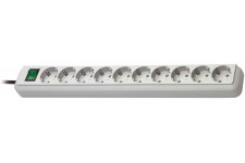 Brennenstuhl Eco-Line 10-way power extrention with switch silver