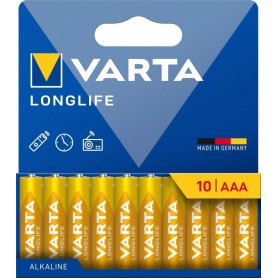 VARTA Pile alcaline \"LONGLIFE\", Micro AAA, pack de 10