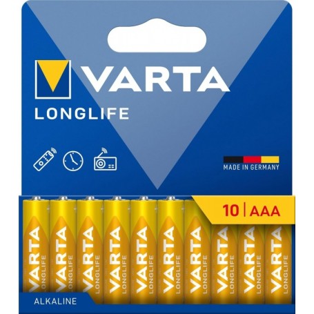 VARTA Pile alcaline \"LONGLIFE\", Micro AAA, pack de 10