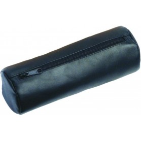 Alassio Trousse ronde XXL, en cuir, noir