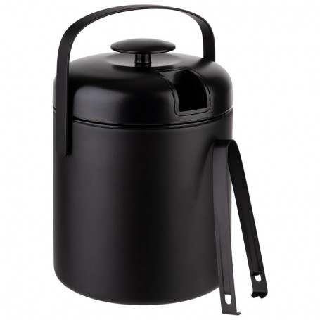 APS Seau glaons, en acier inoxydable, 1,3 litre, noir