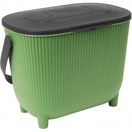 EDA Poubelle compost avec filtre, noir/anthracite