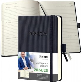 sigel Agenda planning Conceptum 2024/2025, env. A6, noir