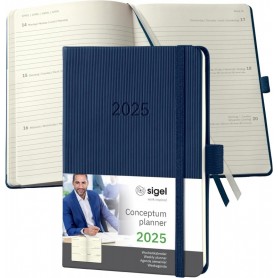sigel Agenda de poche Conceptum 2025, env. A6, bleu fonc