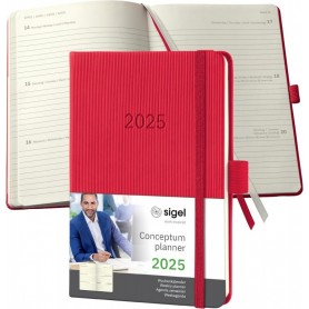 sigel Agenda de poche Conceptum 2025, env. A6, rouge