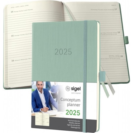 sigel Agenda planning Conceptum 2025, env. A5, menthe