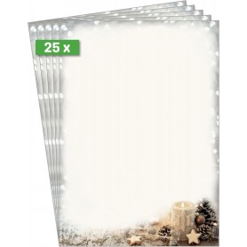 sigel Papier motif de Nol \"Beige Christmas Candle\", A4