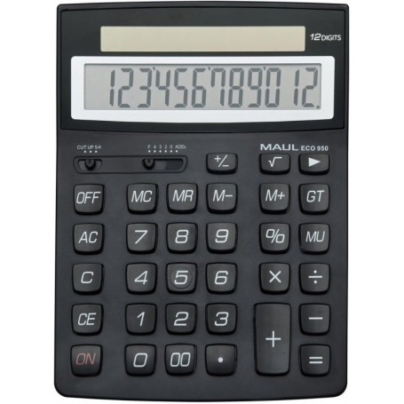 MAUL Calculatrice de bureau ECO 950, 12 chiffres, noir