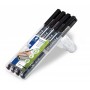 STAEDTLER Marqueur permanent 318F Lumocolor, tui de 4, noir