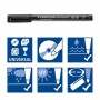 STAEDTLER Marqueur permanent 318F Lumocolor, tui de 4, noir