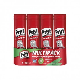 Pritt Bton de colle 4 x 43 g, pack conomique, sans solvant
