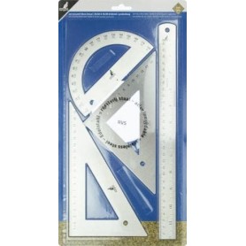kangaro Kit de gomtrie, inox, 4 pices