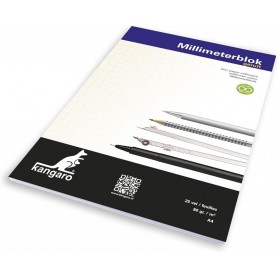 kangaro Bloc de papier millimtr, A4, 80 g/m2, 25 feuilles
