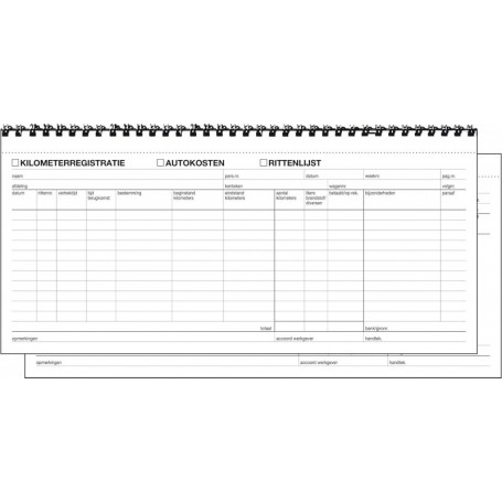 Expres Kilometerregistratie / Autokosten, 2x 40 blad