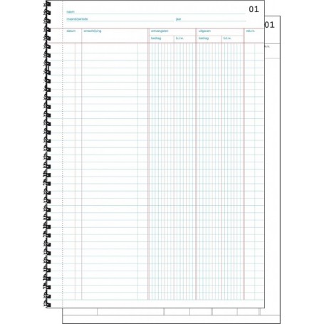 Expres Doorschrijfkasboek met btw kolommen, 2 x 50 vel