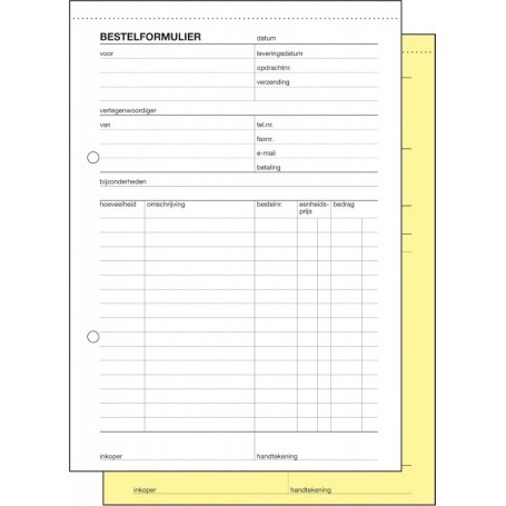 Expres Bestelformulier, zelfkopierend, A5 staand, 2x 50 vel