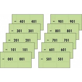 Expres Nummerblok 1-1000, 105 x 53 mm, groen