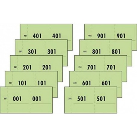 Expres Nummerblok 1-1000, 105 x 53 mm, groen