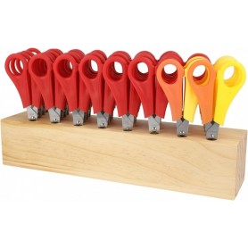WESTCOTT Bloc pour ciseaux, bois, garni, incl. 32 paires