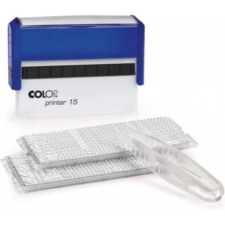 COLOP Textstempel-Set Printer 15/2 Set, blau
