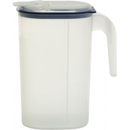plast team Pichet, 1,5 litre, transparent/blanc