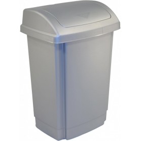 past team Poubelle couvercle basculant, 10 litres, argent