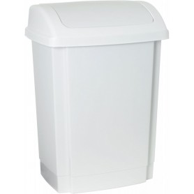 past team Poubelle couvercle basculant, 15 litres, blanc