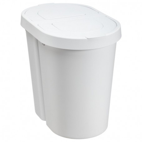 plast team Poubelle tri slectif SEATTLE DUO, 2x25 L, blanc