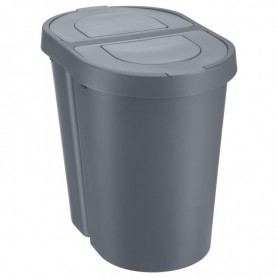 plast team Poubelle tri slectif SEATTLE DUO, 2x25 L, argent