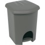 plast team Poubelle pdale, 16 litres, argent