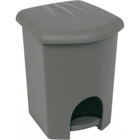 plast team Poubelle pdale, 16 litres, argent