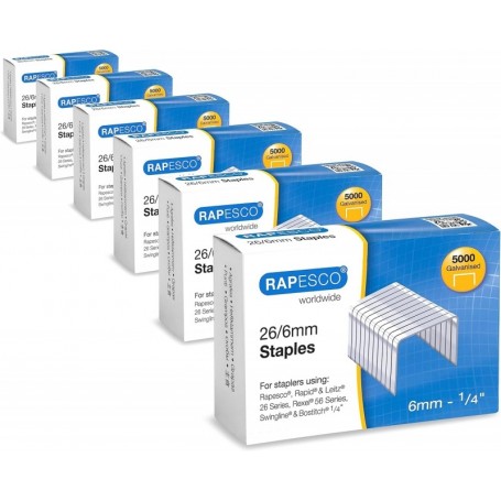 RAPESCO Agrafes 26/6 mm, Business Pack, galvanis