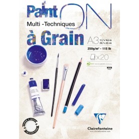 Clairefontaine Bloc papier dessin Paint\'ON Grain, A3