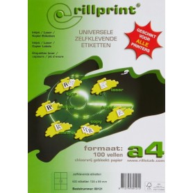 rillprint Etiquette universelle, 105 x 99 mm, blanc